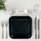 24 Count Black Square Paper Dessert Plates for Graduation Party Birthday Elegant Events 7"